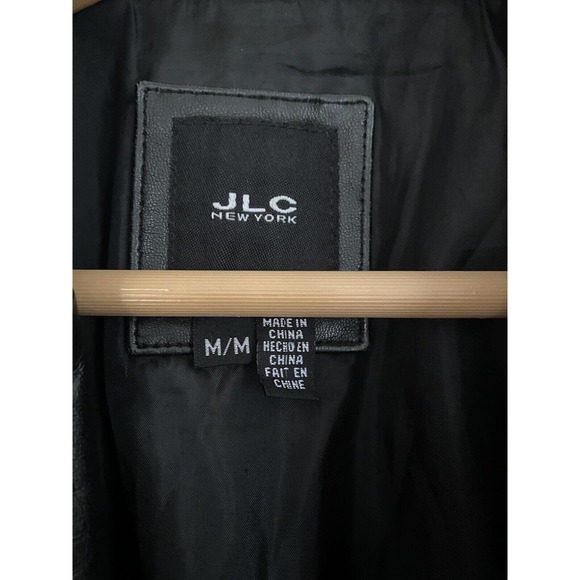 Vintage JLC New York 100% Genuine Leather Blazer Jacket Women's Black Size MED - Picture 6 of 11